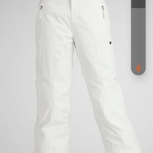 Chic White Ski Pants with‎ Zippered Pockets